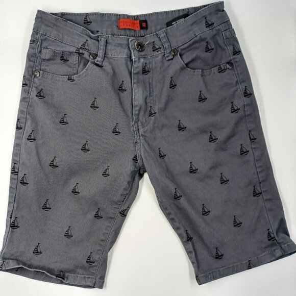Vertical Sport Shorts Mens Sz 32 Bermuda Gray Black Mid Rise Boat Nautical Surf - Picture 8 of 11